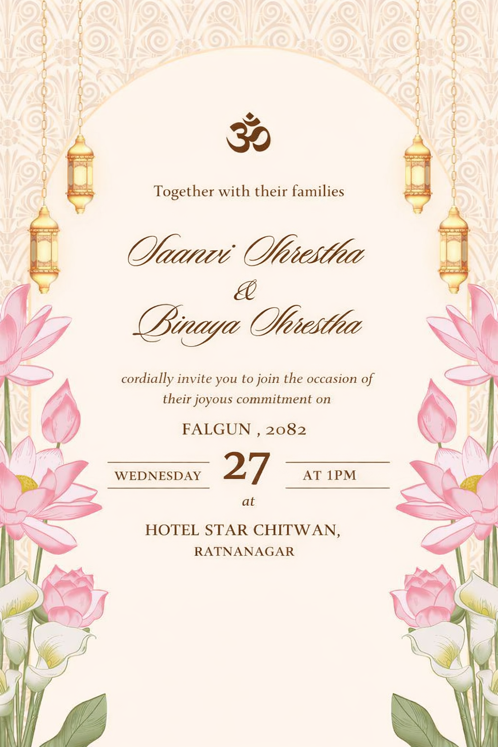 Engagement invitation details